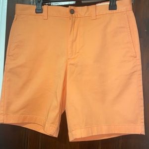 Mens 33 J.CREW Shorts Chino 9" inseam Garment Dye classic cotton ORANGE